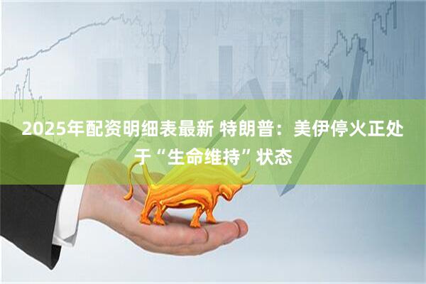 2025年配资明细表最新 特朗普：美伊停火正处于“生命维持”状态